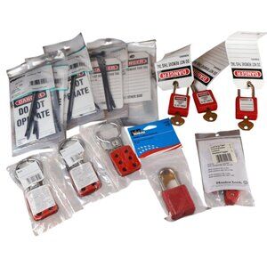Brady Lock Out Tag Out Kit Electrical Safety Compliance Lockout Red OSHA Approve